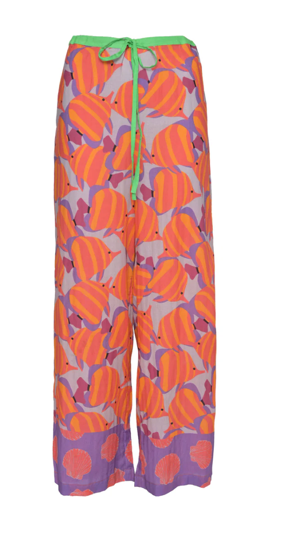 Hose Gracie-cs mit Fisch-Print in Koralle - cute stuff