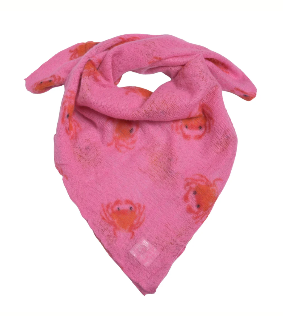 Cashmere Bandana Crab-cs in Pink - cute stuff