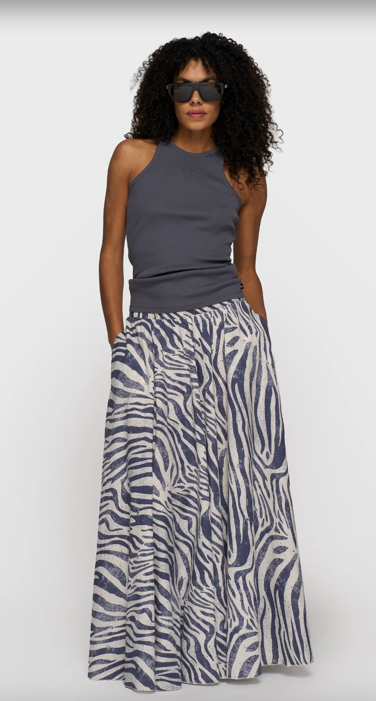 wide skirt zebra voile - 10DAYS