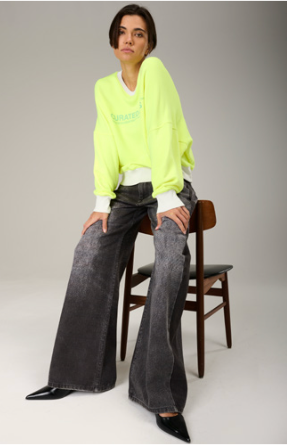Sweater Versailles Rib neon yellow- Liv Bergen