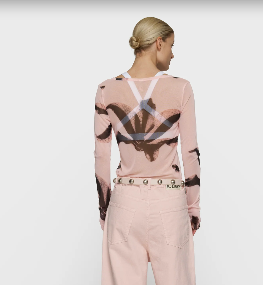 mesh long sleeve flower - 10DAYS