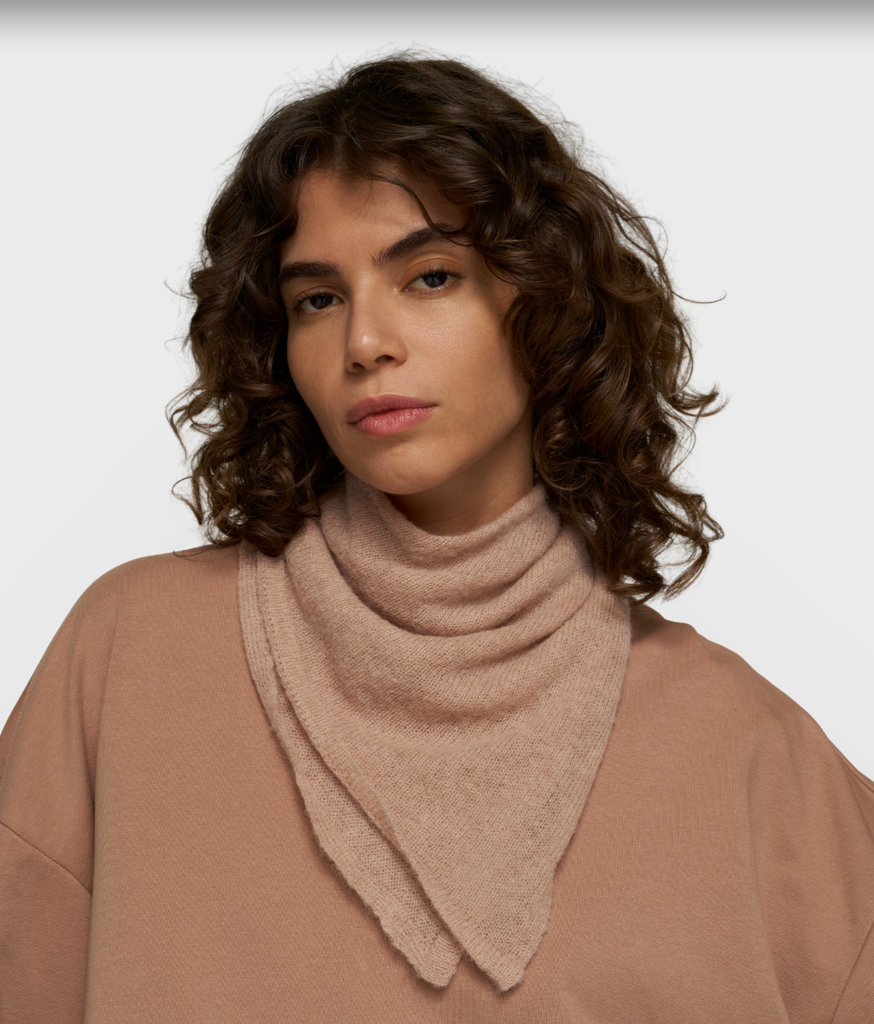 bandana knit scarf light fudge -10DAYS