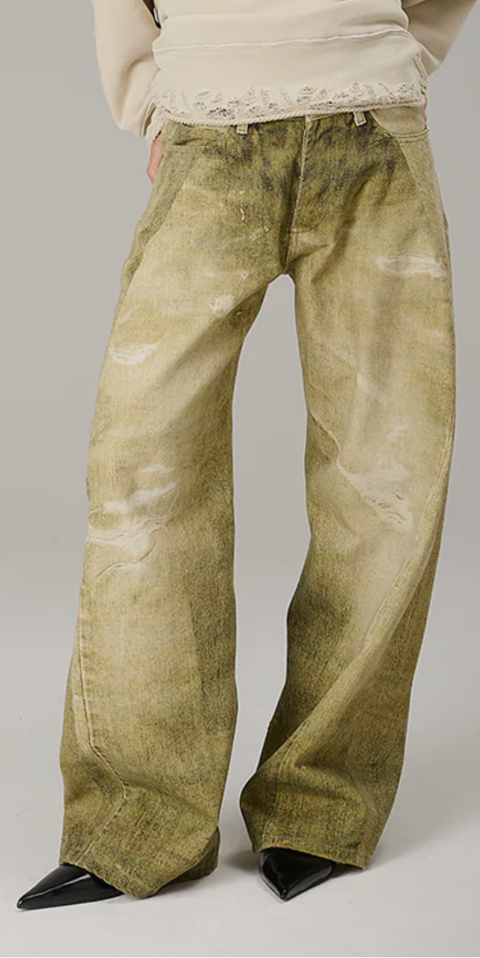 PANTS LASERPRINT GREEN  - Liv Bergen
