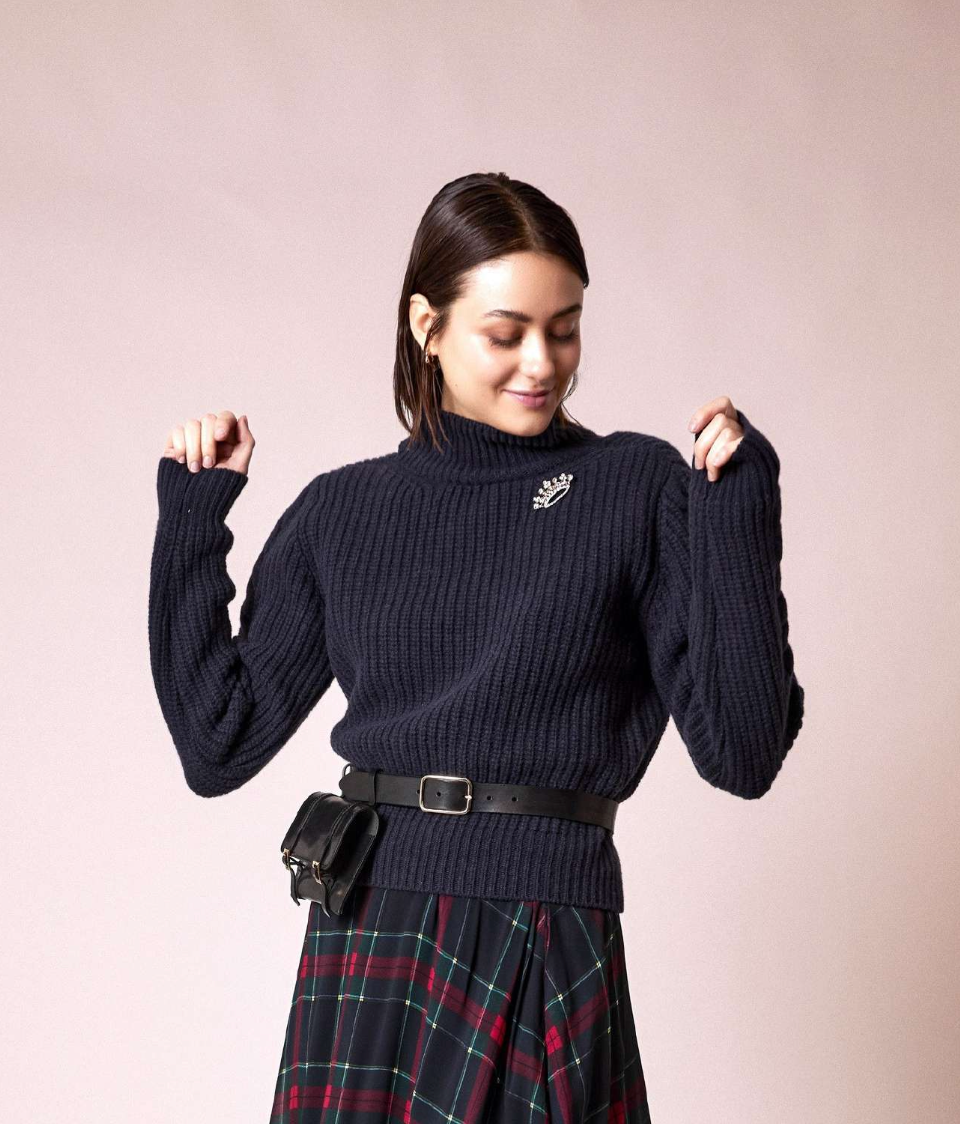 Knit Sweater blue  - SHIRTAPORTER
