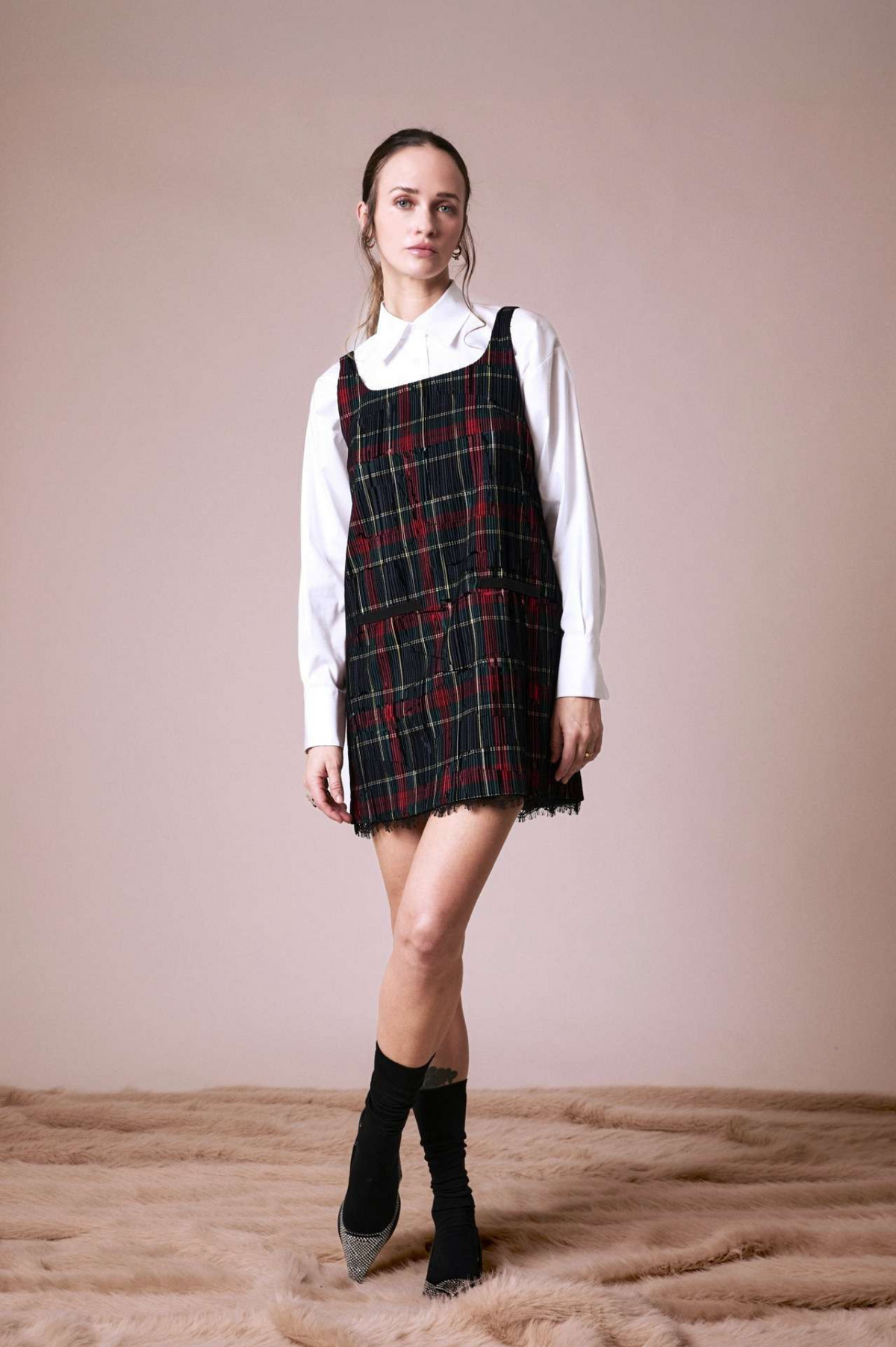 Kleid Tartan blue - SHIRTAPORTER