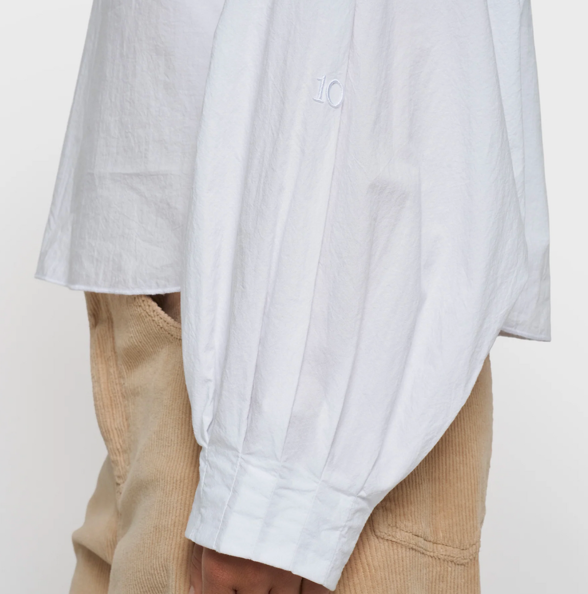 Boatneck blouse poplin white - 10DAYS