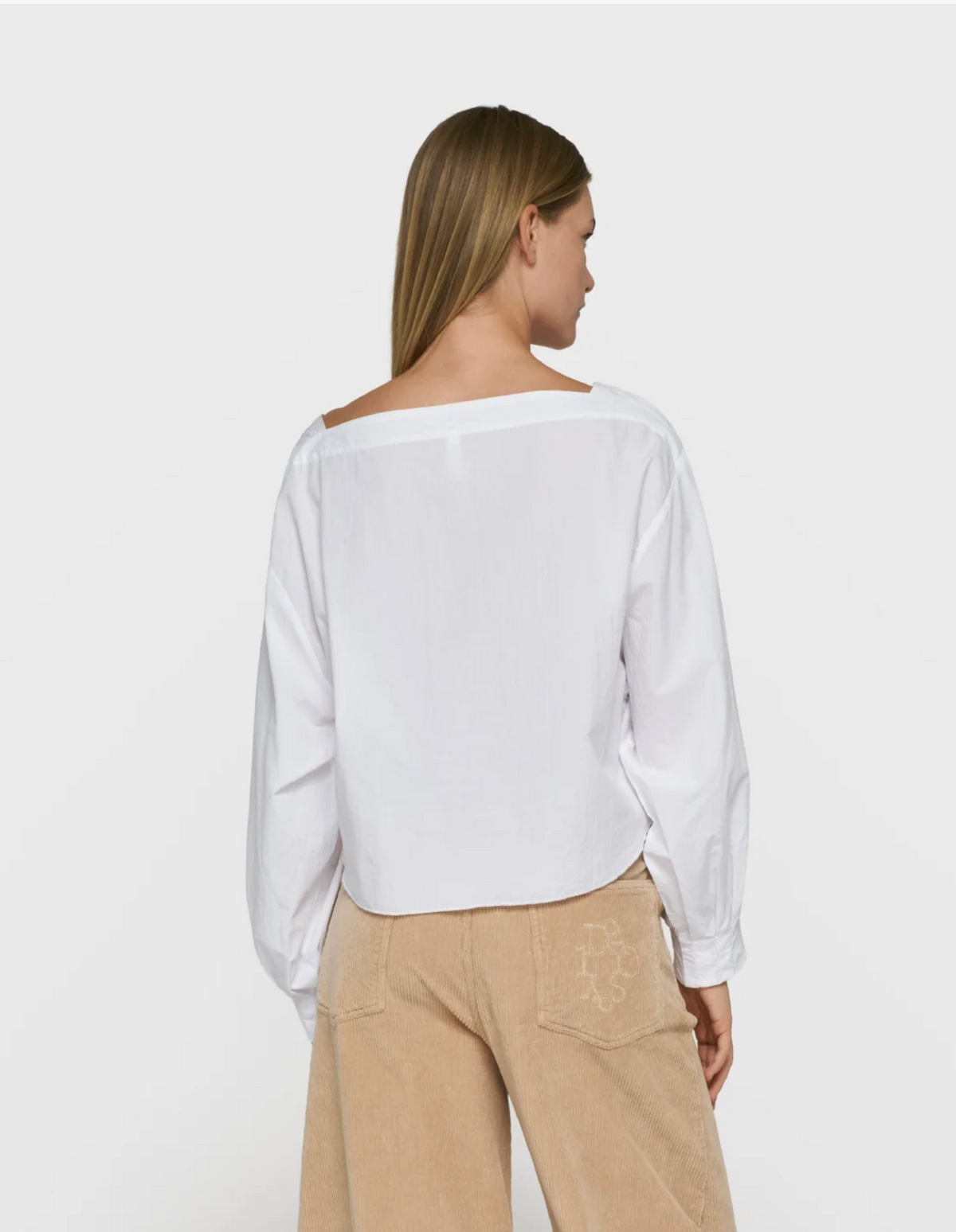 Boatneck blouse poplin white - 10DAYS