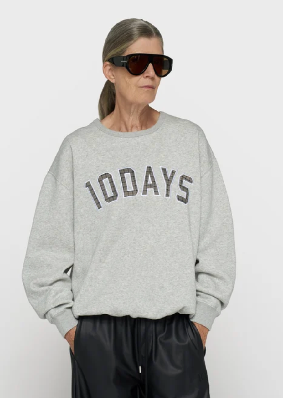 statement sweater light grey - 10DAYS