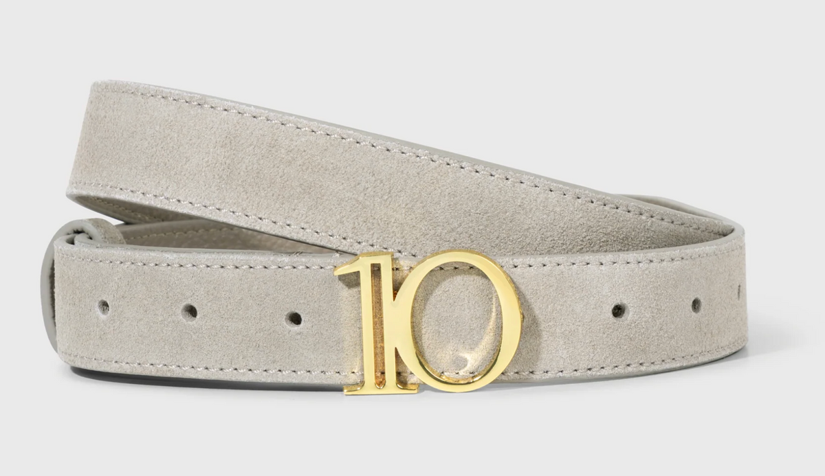 monogram belt suede stone    - 10Days Amsterdam