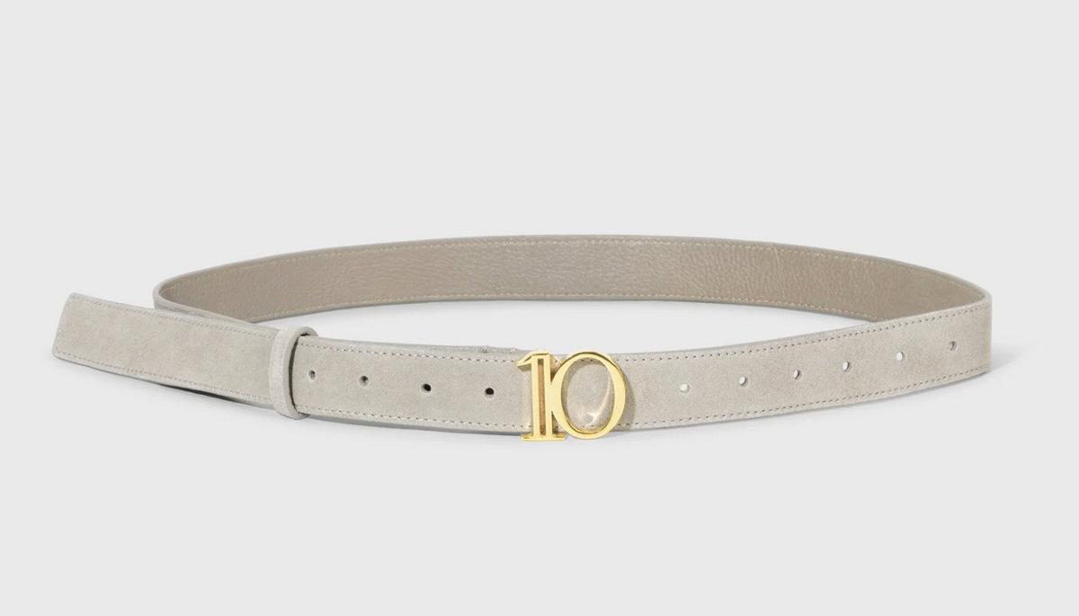 monogram belt suede stone    - 10Days Amsterdam