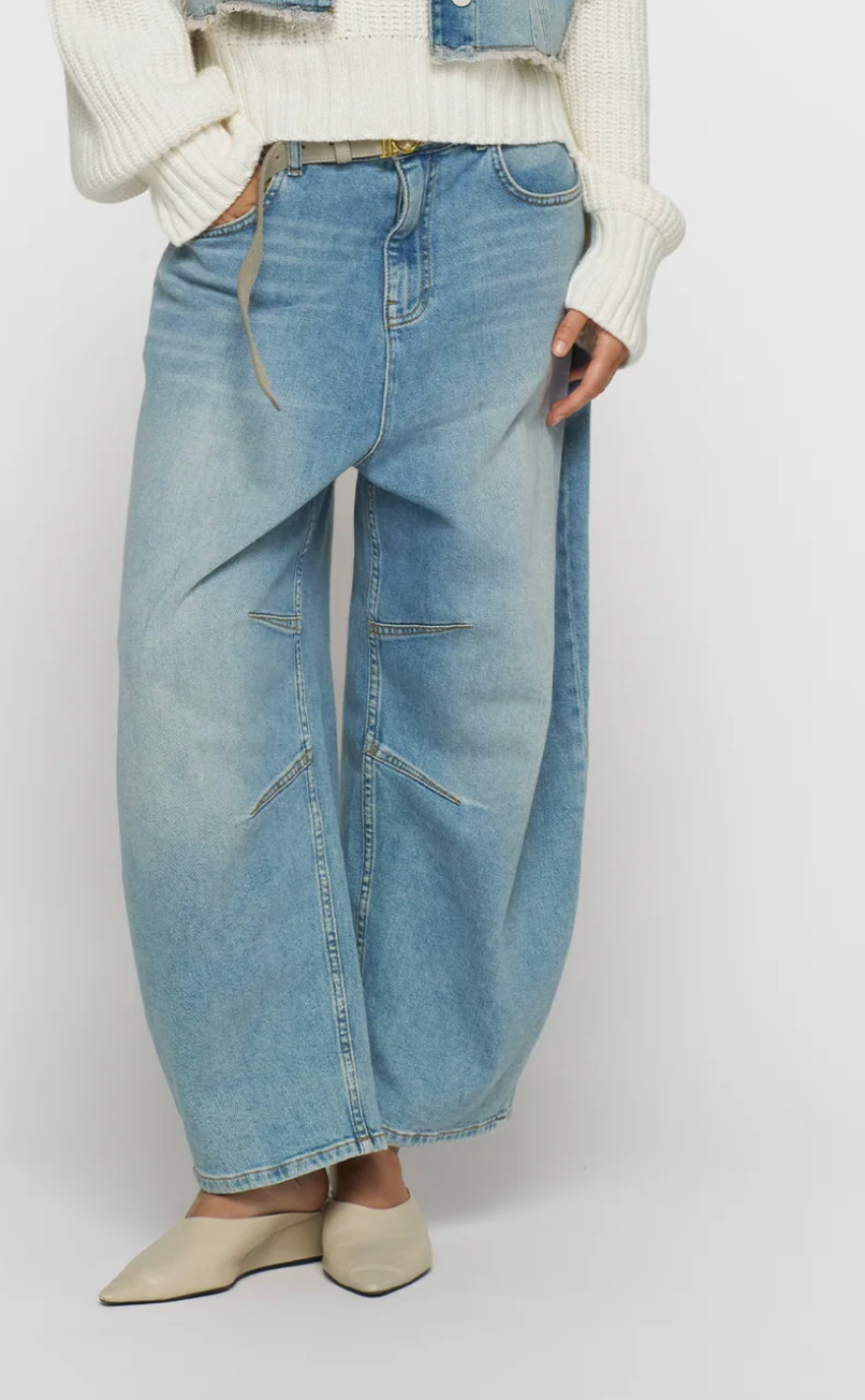 wide tapered denim pants - 10DAYS
