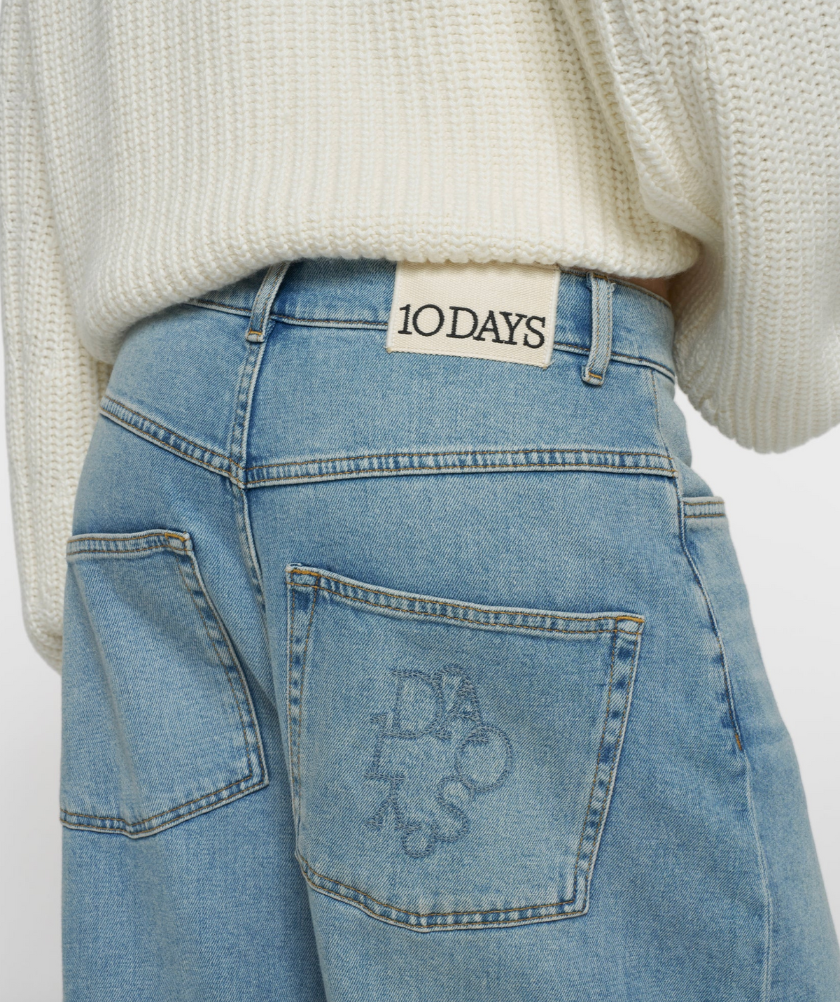wide tapered denim pants - 10DAYS