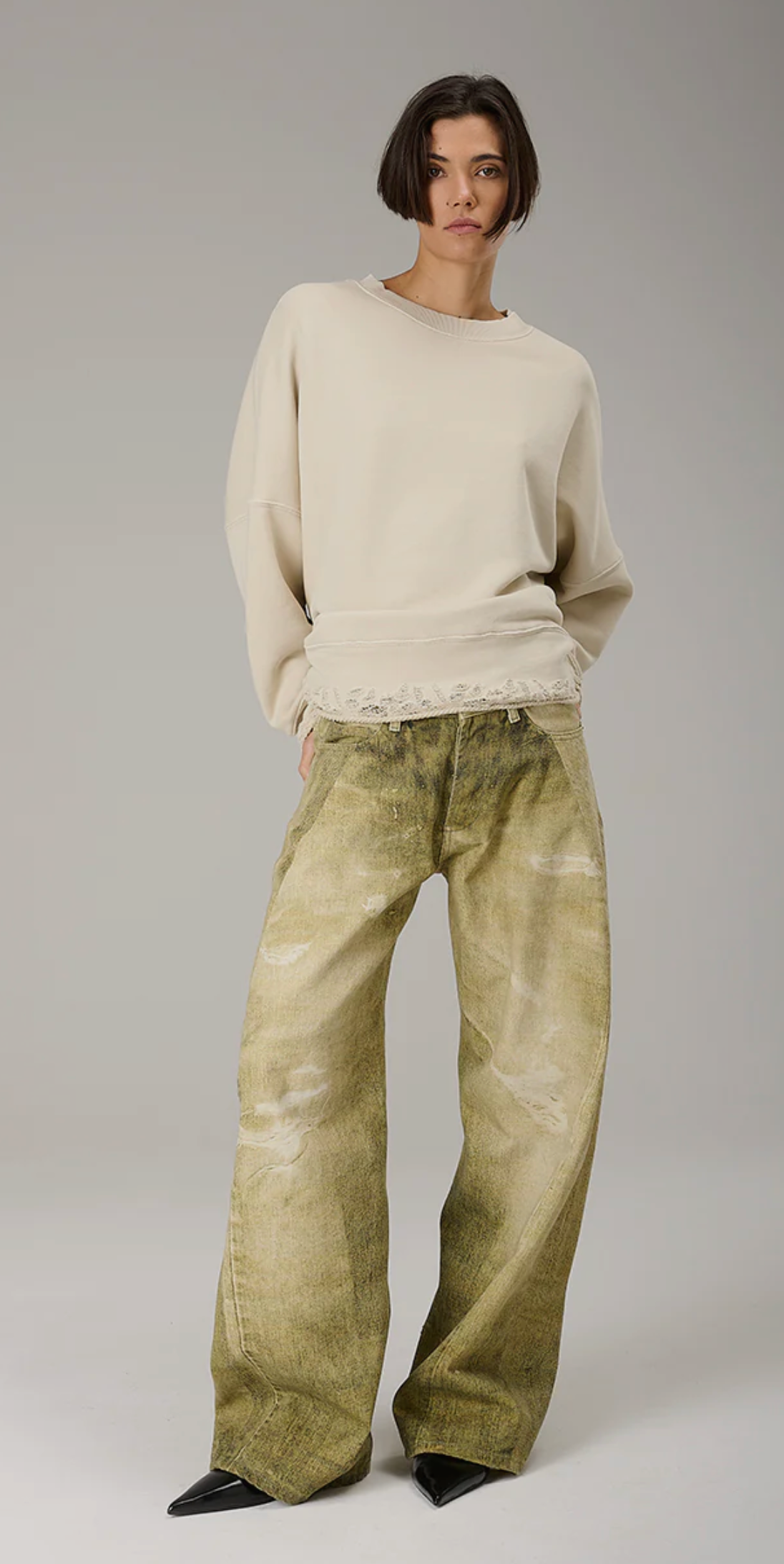 PANTS LASERPRINT GREEN  - Liv Bergen