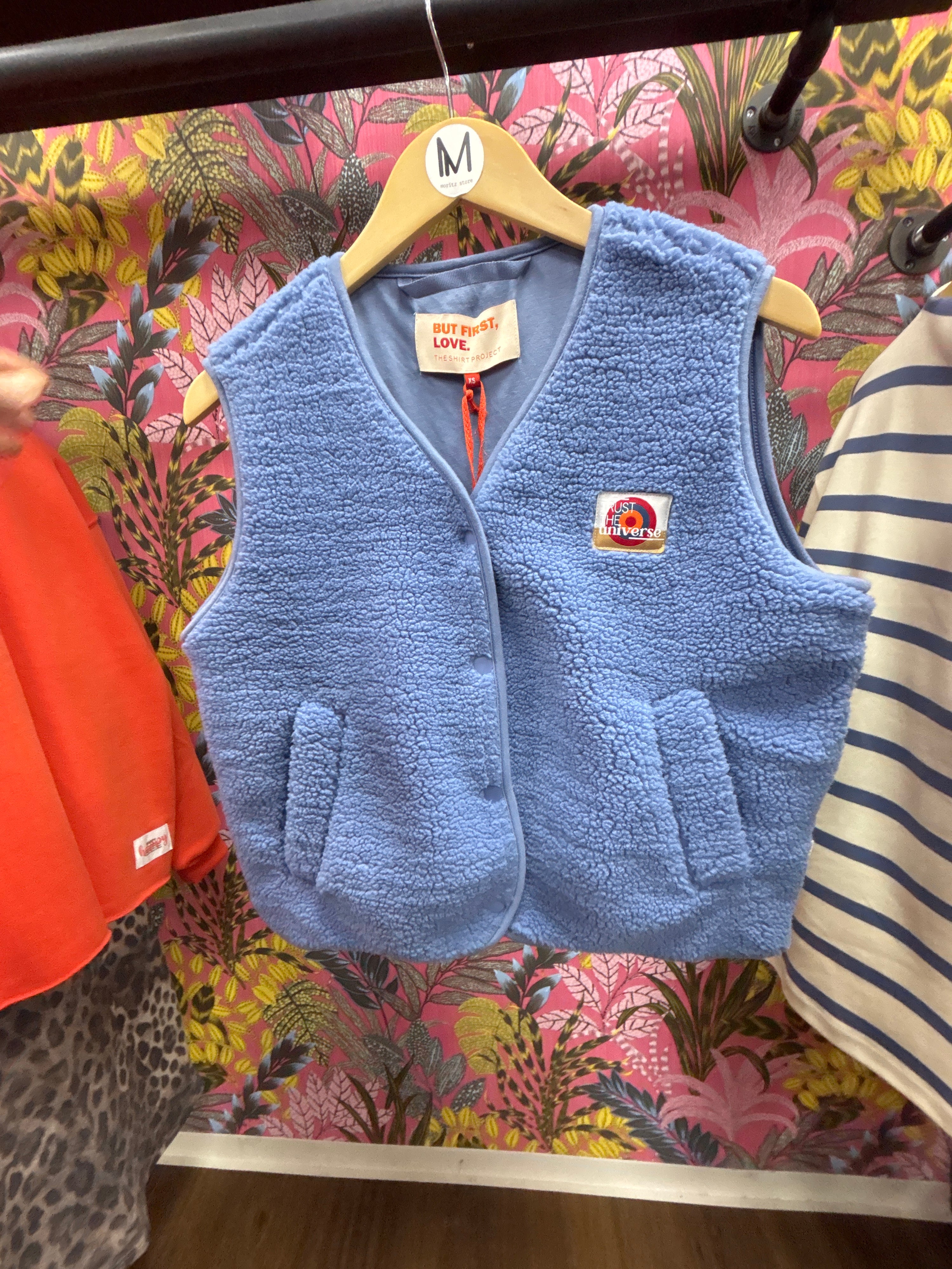 Teddyweste geknöpft jeansblau- The Shirt Project