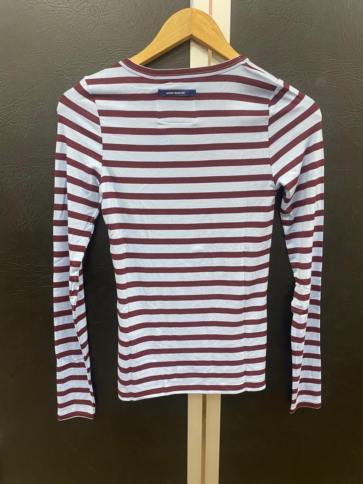 SHIRT BASIC RINGEL light denim/dark Bordeaux  The Shirt Poject