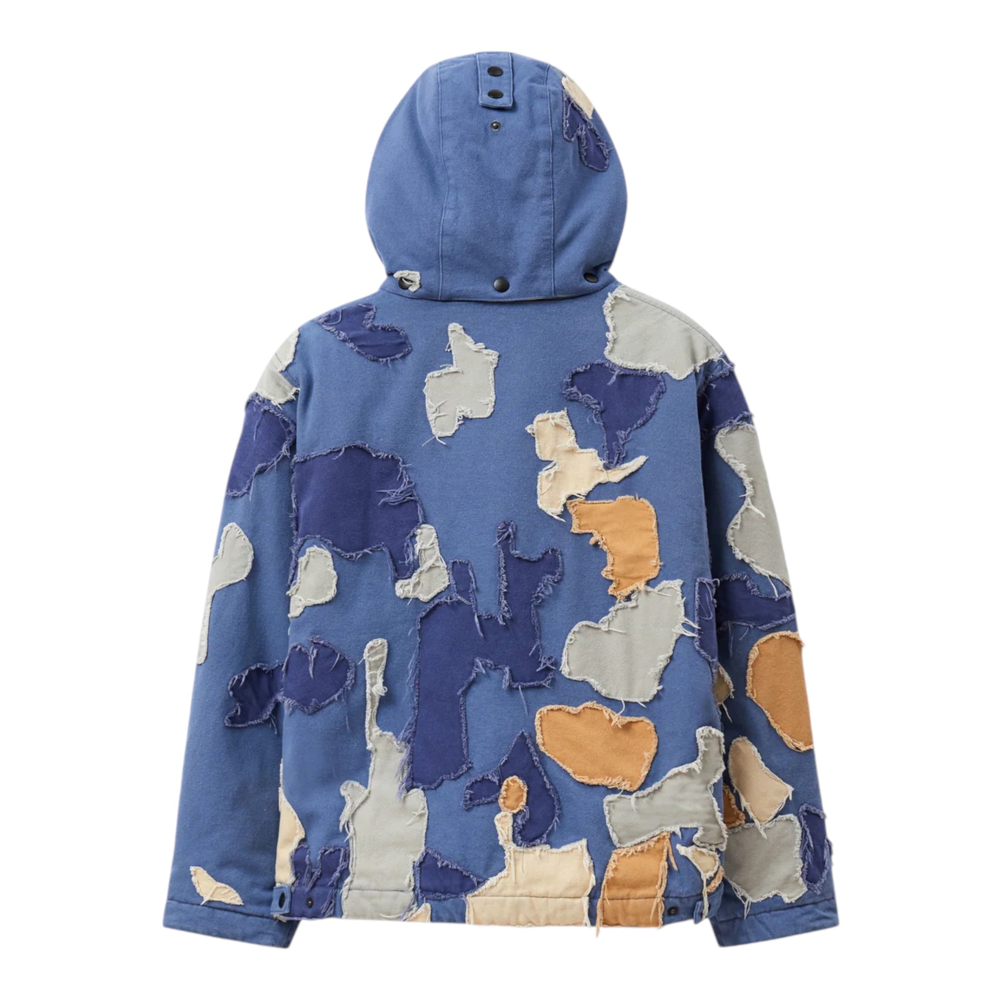 Patchwork Canvas Zip Up Jacket Blue - Kidsuper