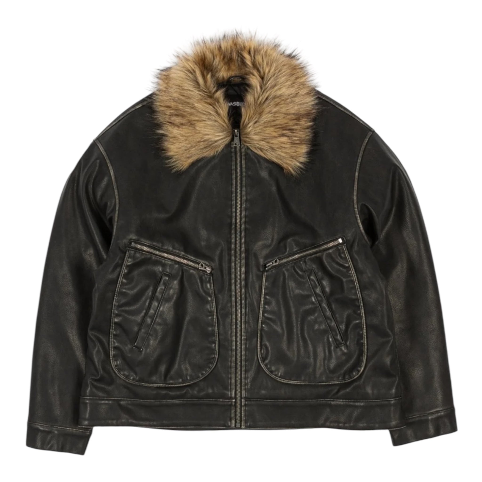 Swarm Varsity Jacket Faded Brown - Wasted Paris