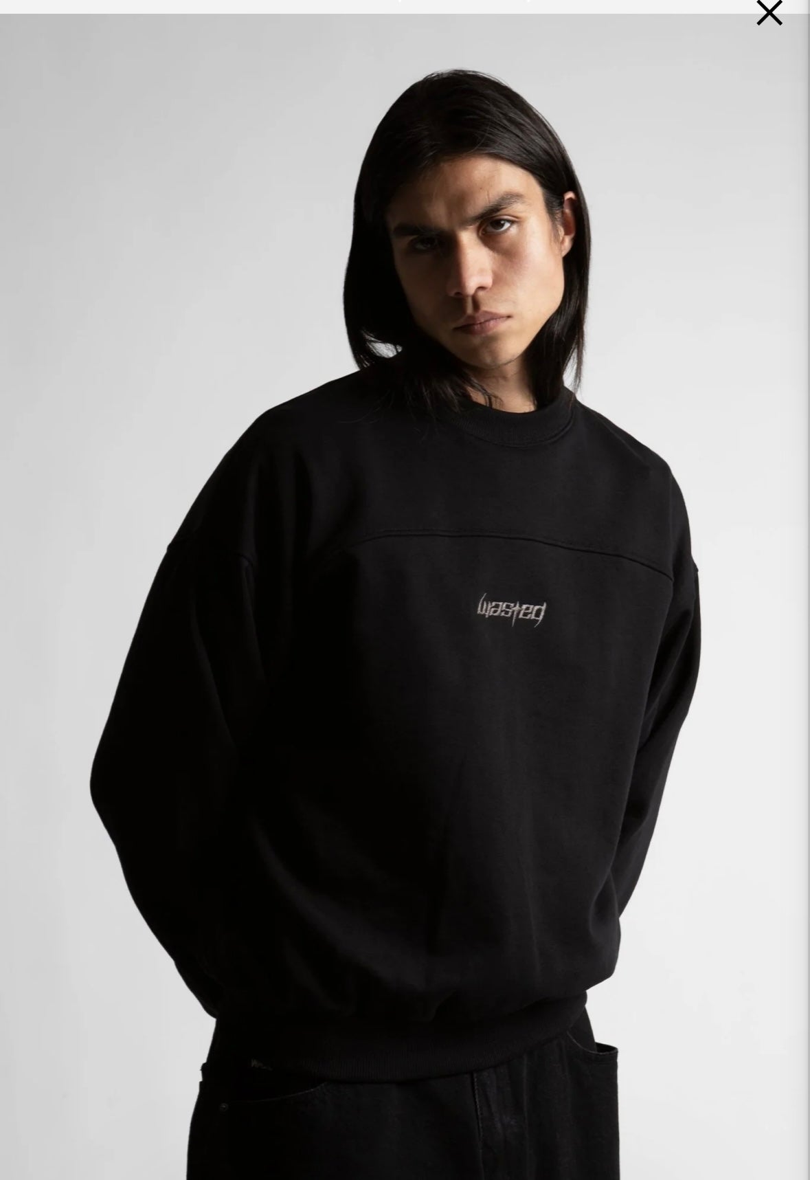 Switchblade Boxy Crewneck Black - Wasted Paris