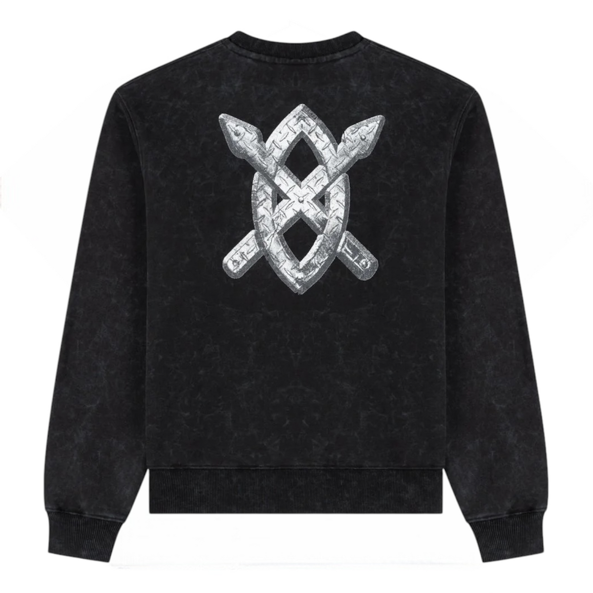 Textured Metallic Shield Sweater Washed Black - Daily Paper
