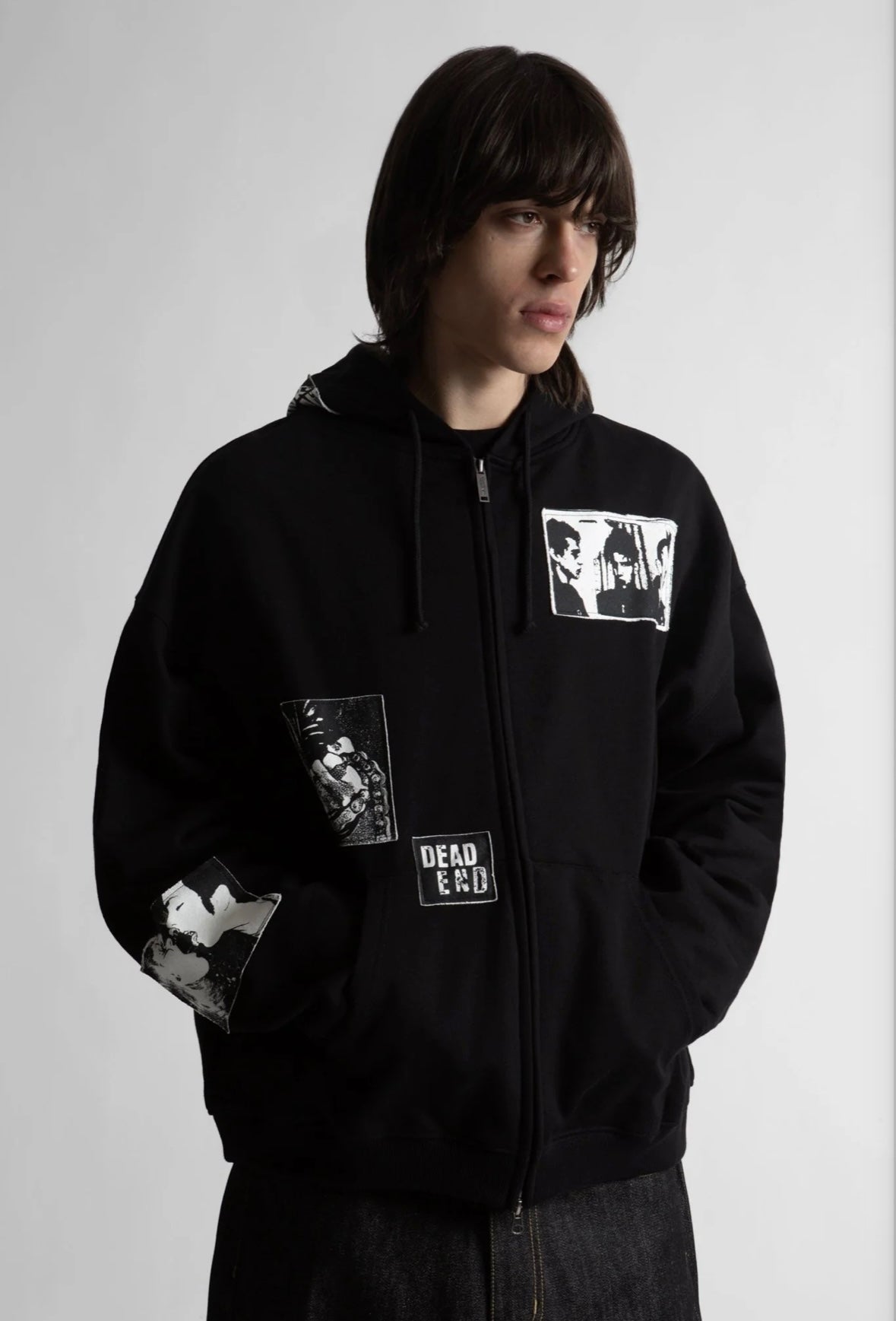 Taunt Boxy Zip Hoodie Black - Wasted Paris
