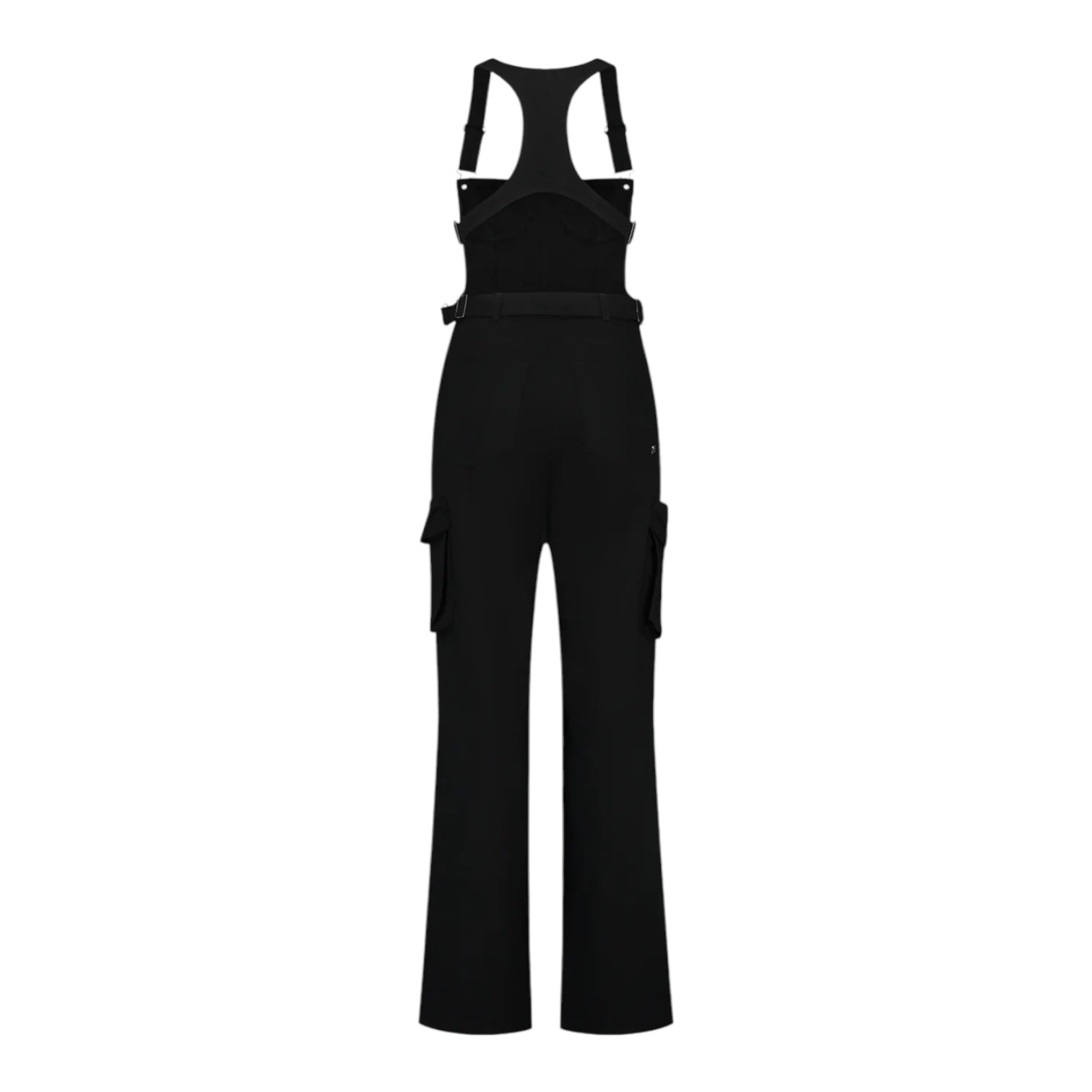 Daily Paper Black Cotton Dungaree Women Back