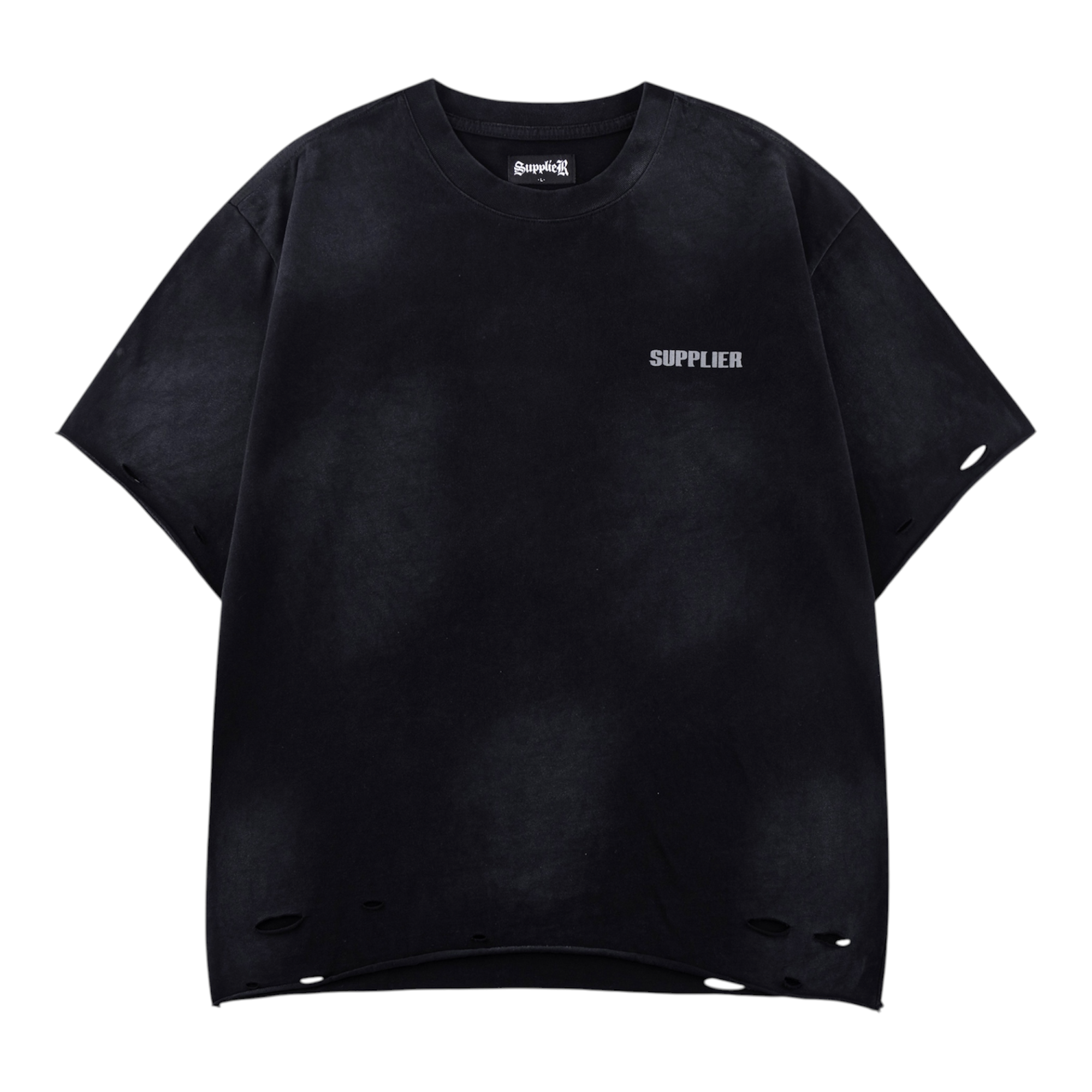 Distressed Tribal Iron Cross Logo Tee Black - Supplier Tokyo