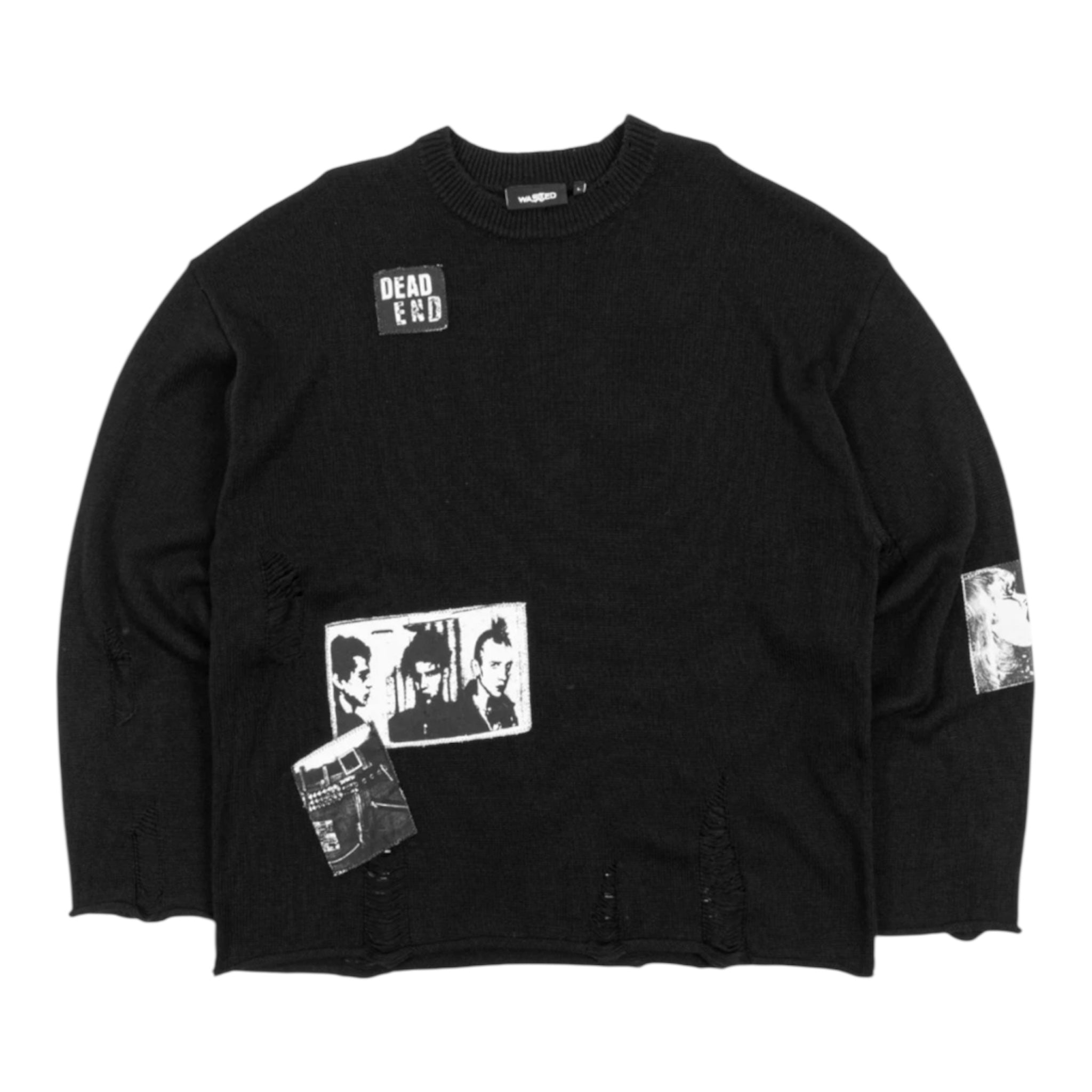 Taunt Ripped Sweatshirt Black - Wasted Paris