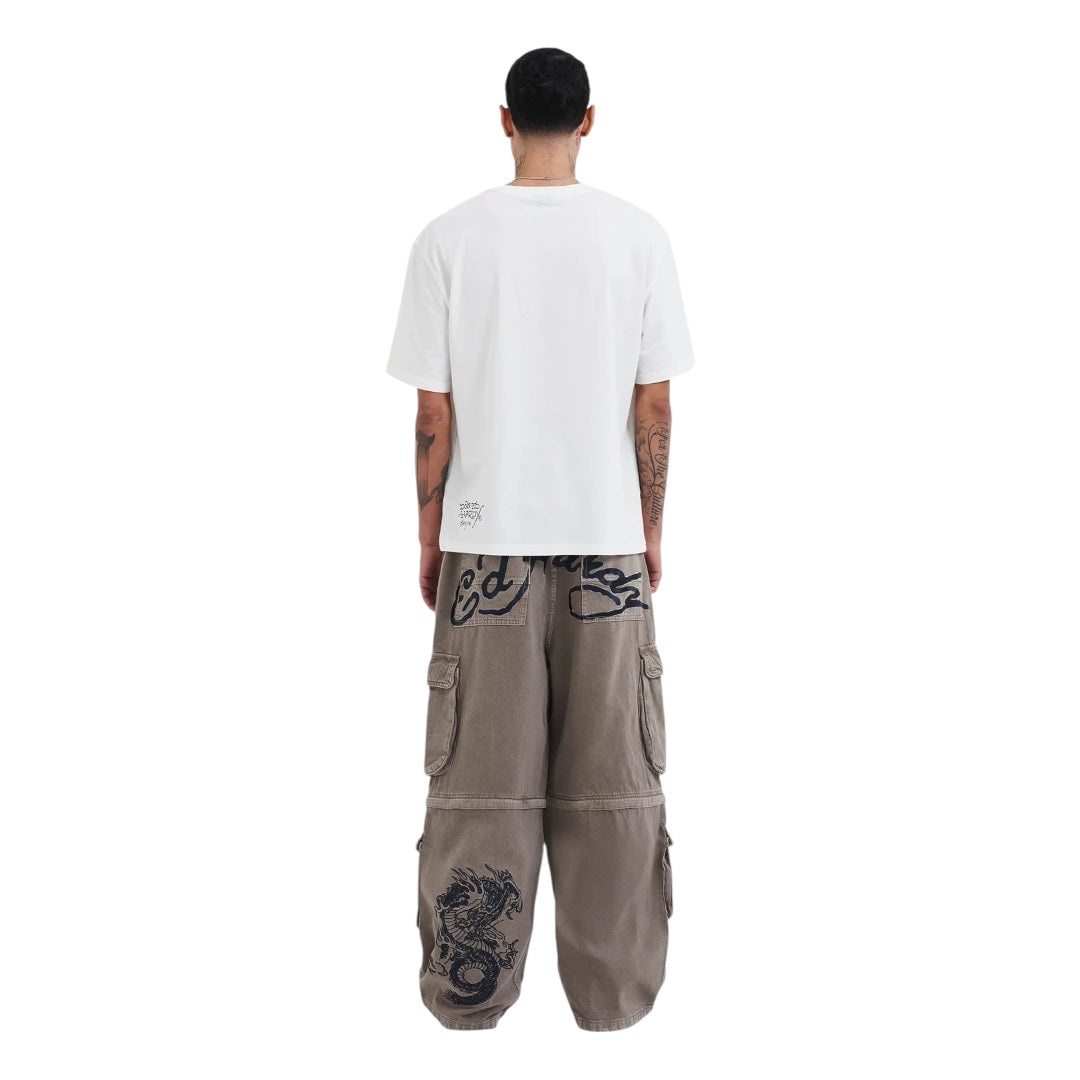 Ed Hardy Drag Denim Cargo With Removable Legs Beige Back