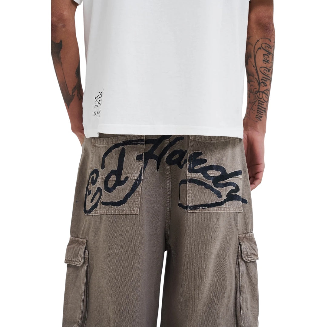 Ed Hardy Drag Denim Cargo With Removable Legs Beige Detail