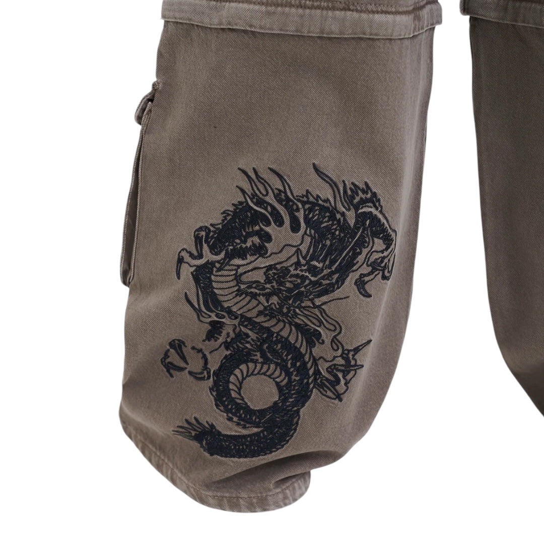 Ed Hardy Drag Denim Cargo With Removable Legs Beige Detail 2