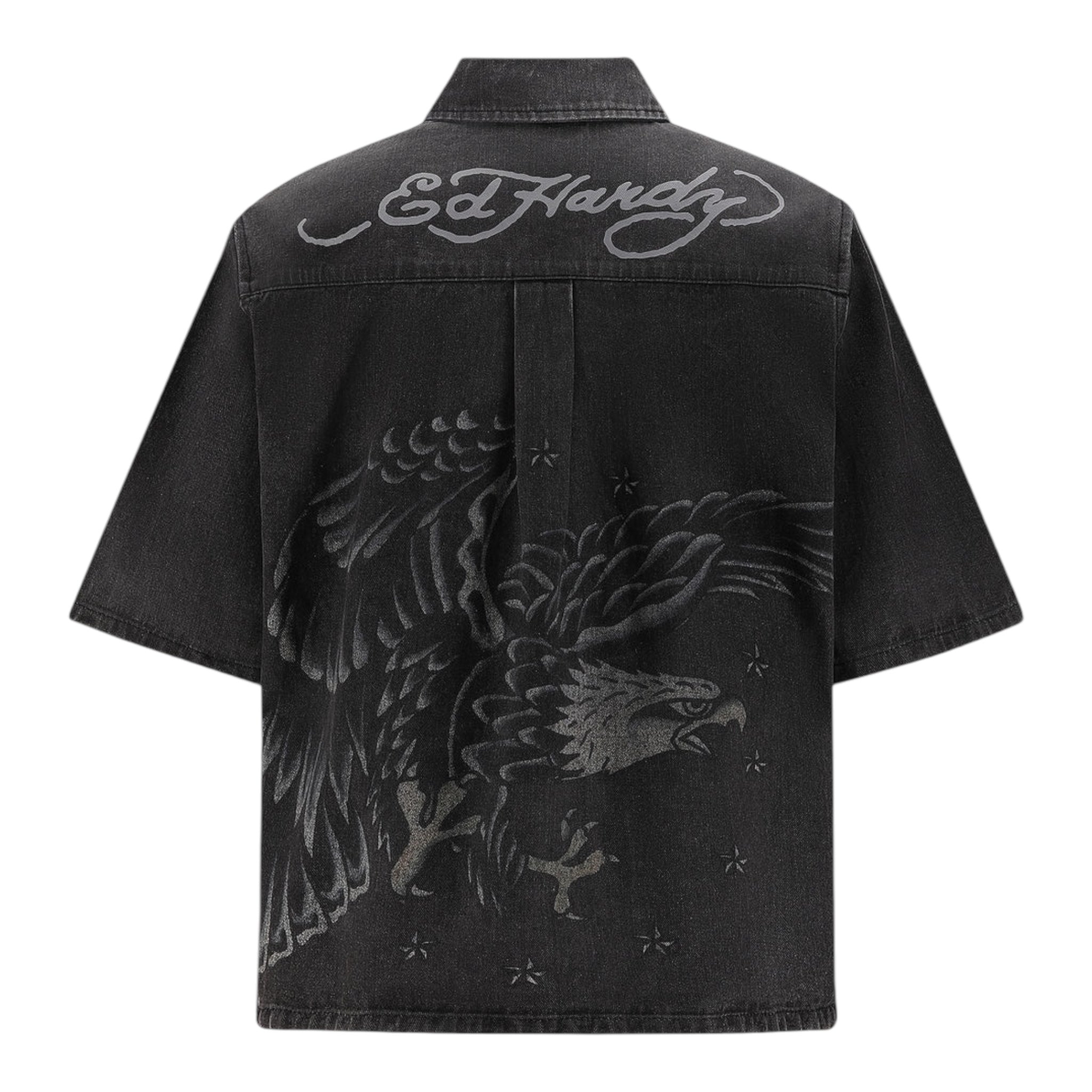 Ed Hardy Eagle Relaxed Denim Short Black Back