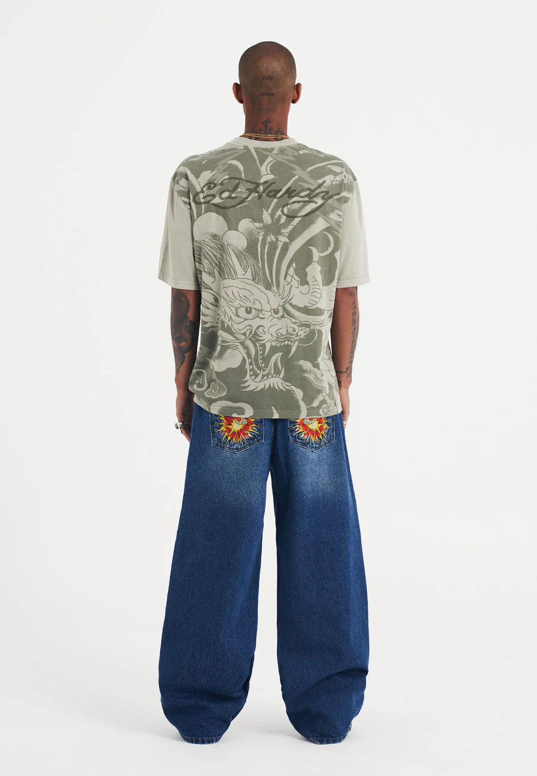 Ed Hardy Exploding Skull XXTRA Denim Trousers Indigo Fit