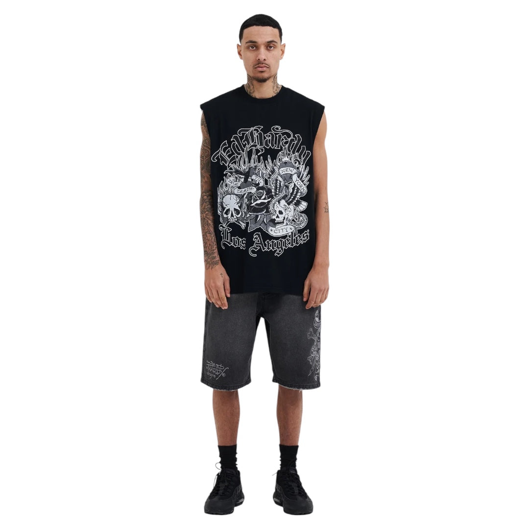 Ed Hardy Montage Sleevleless T-Shirt Front