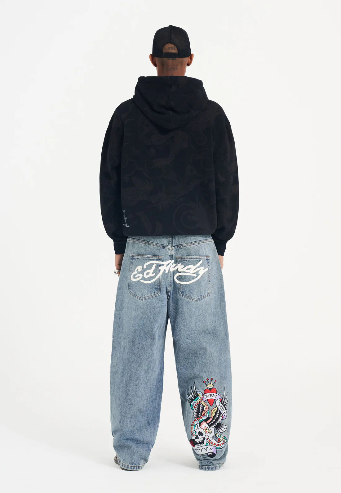 Ed Hardy NYC Skull XXTRA Denim Trousers Jeans Blue Fit