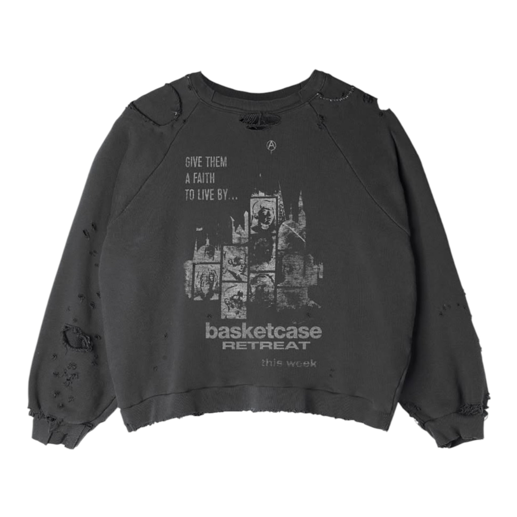 Retreat Repaired Crewneck Vintage Black - Basketcase Gallery