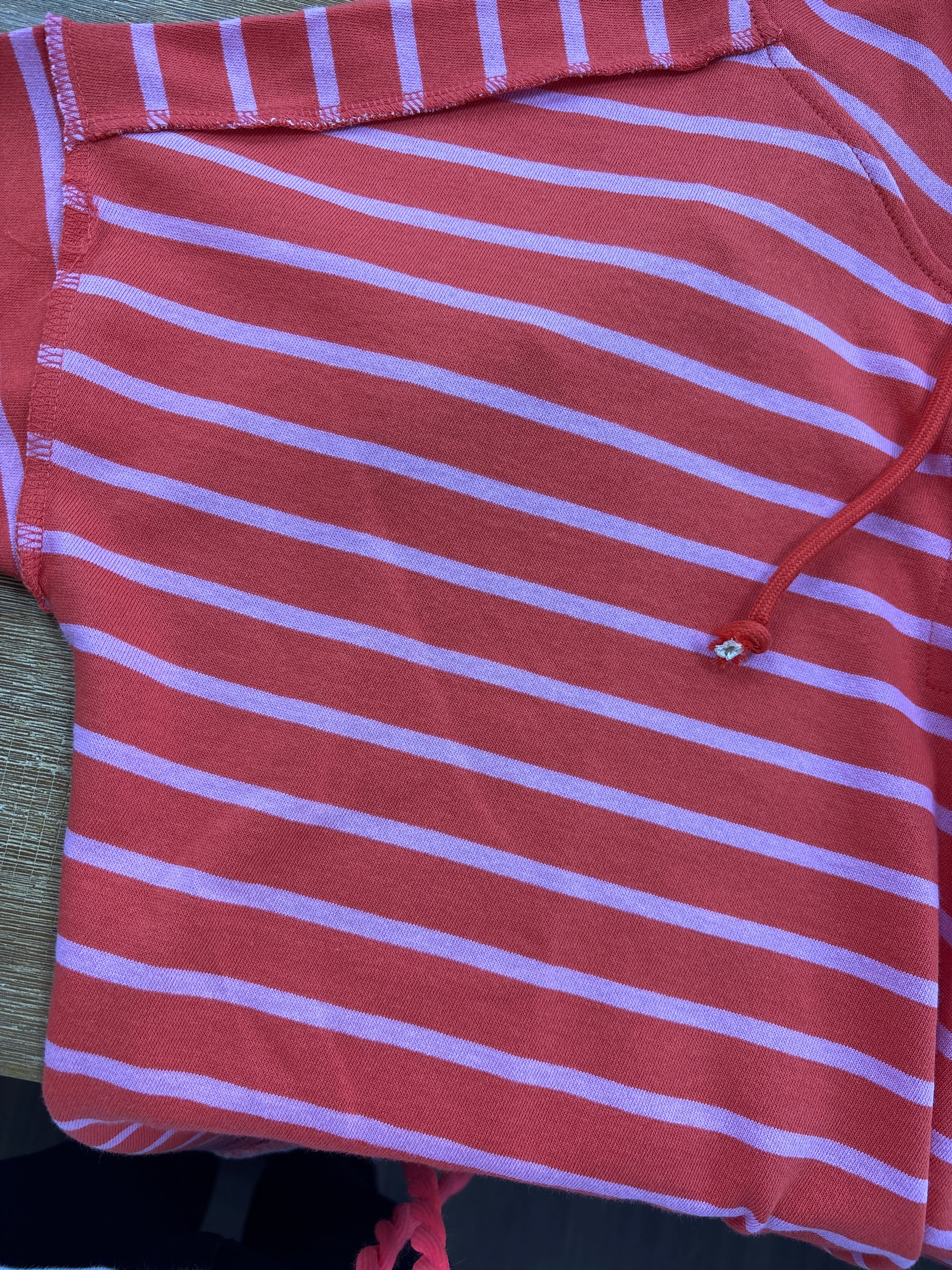 Hoodie Vokuhila Ringel poppy red - The Shirt Project