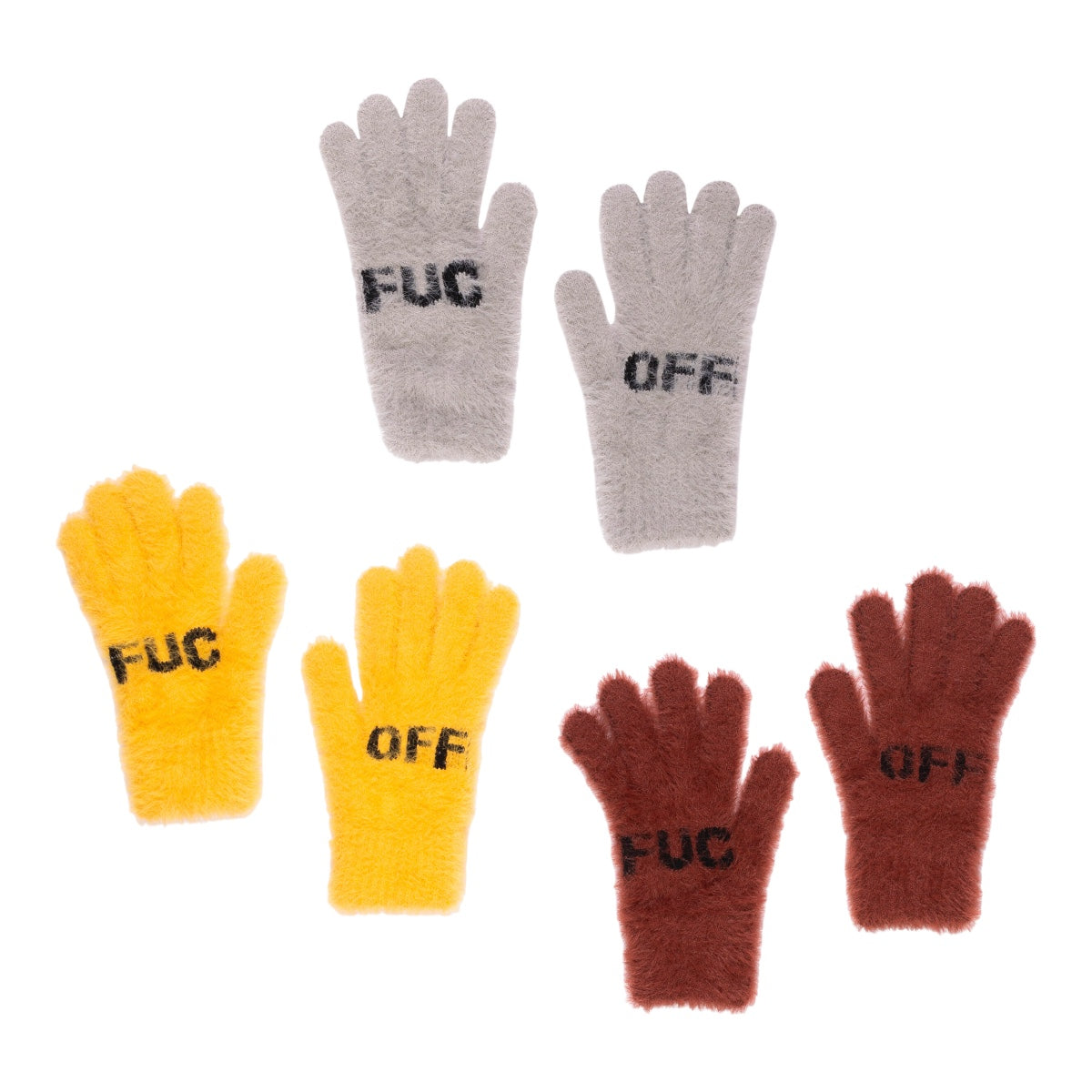 FUC Hairy Gloves Grey, Red, Yellow 