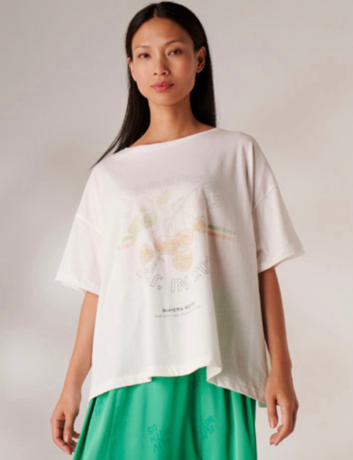 T-Shirt HOLLYWOOD_CHERRY WHITE -  LIV BERGEN