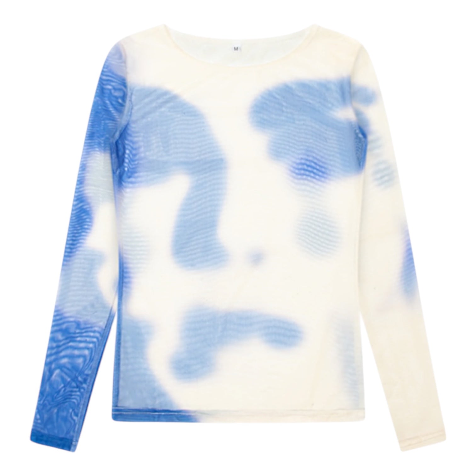 KidSuper Cream Blurry Face Mesh Women Top 