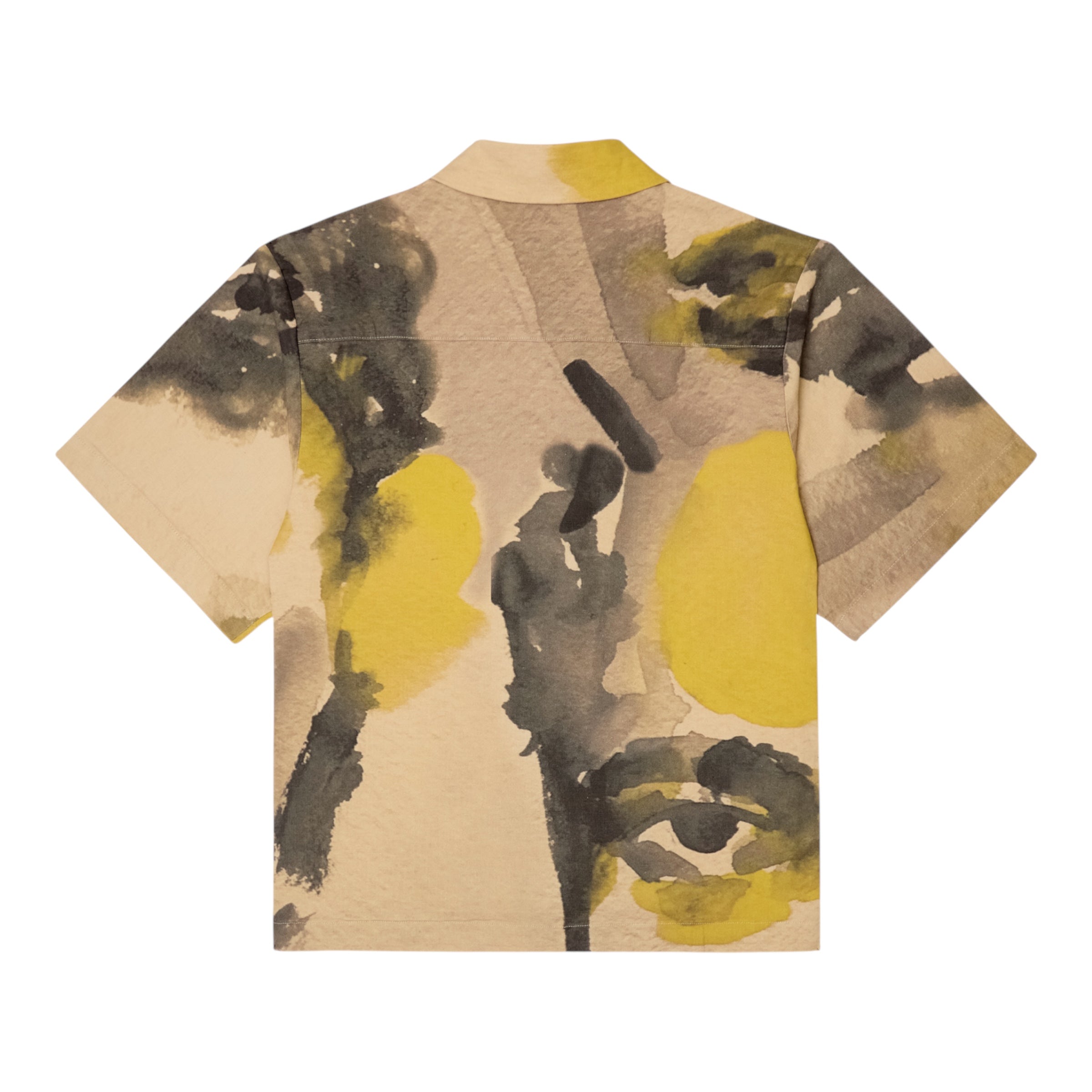 KidSuper Multi Watercolor Face Camp Shirt Back