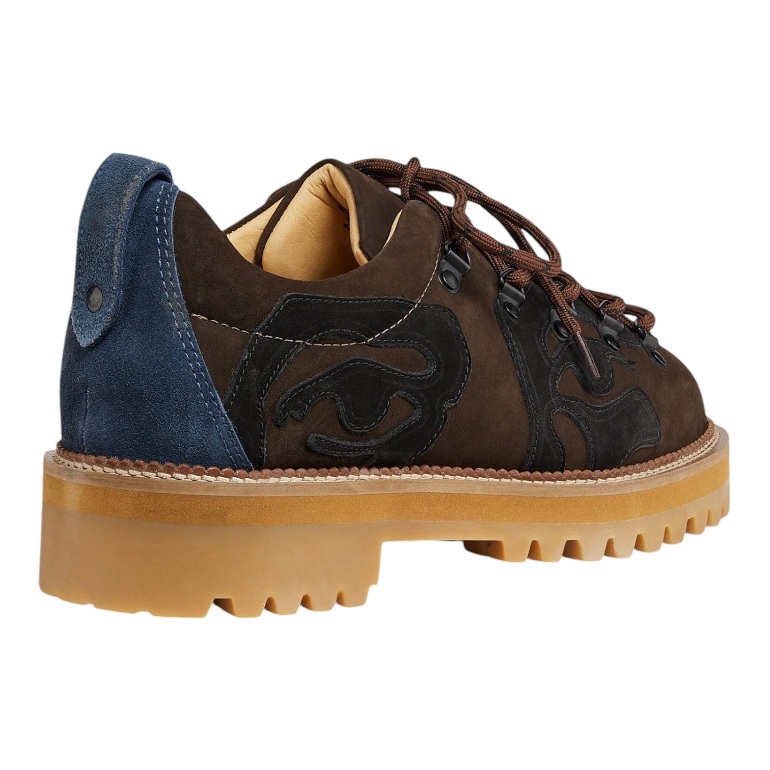 KidSuper Patchwork Eye Hiking Boot Low Brown Back