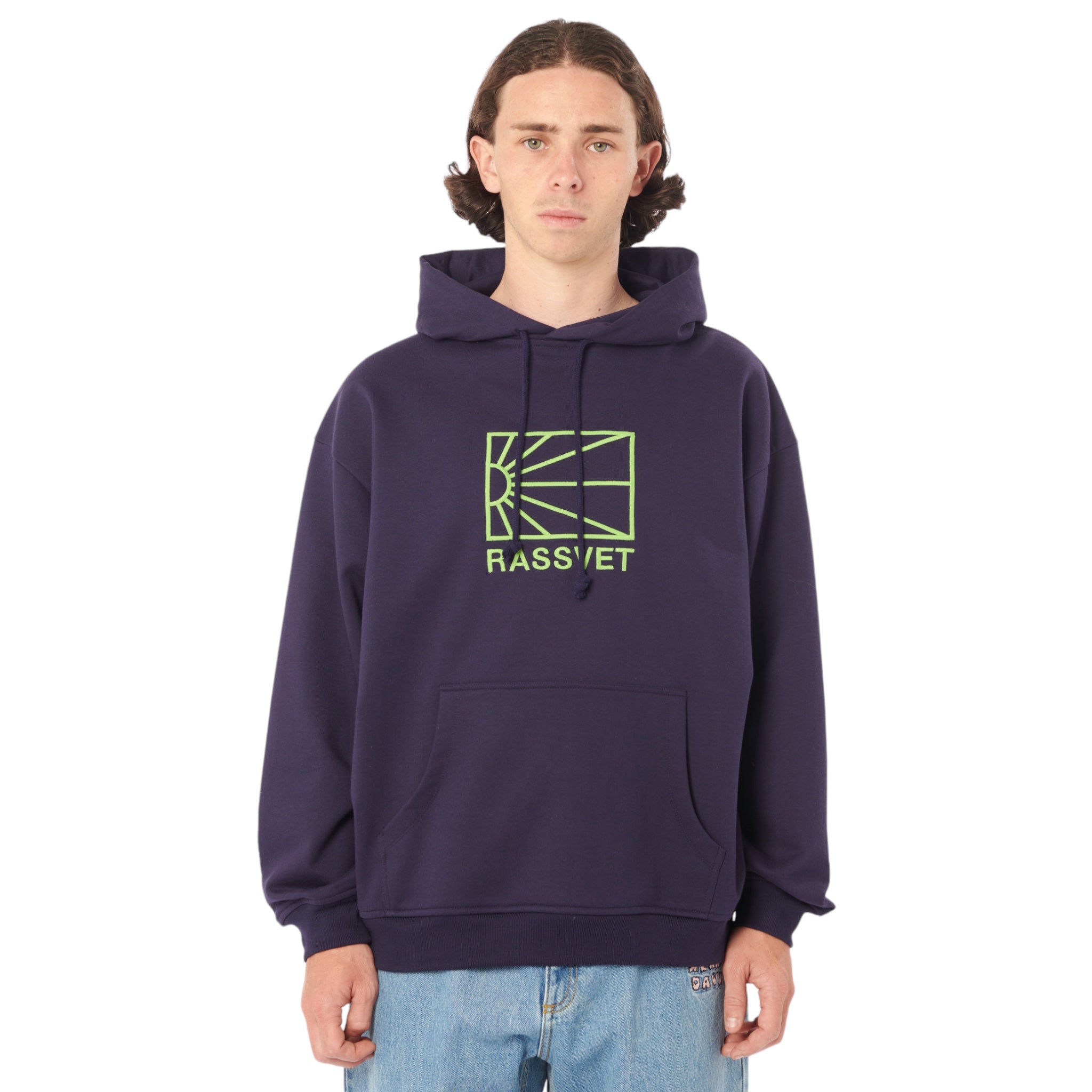 Rassvet Logo Hoodie Navy Front