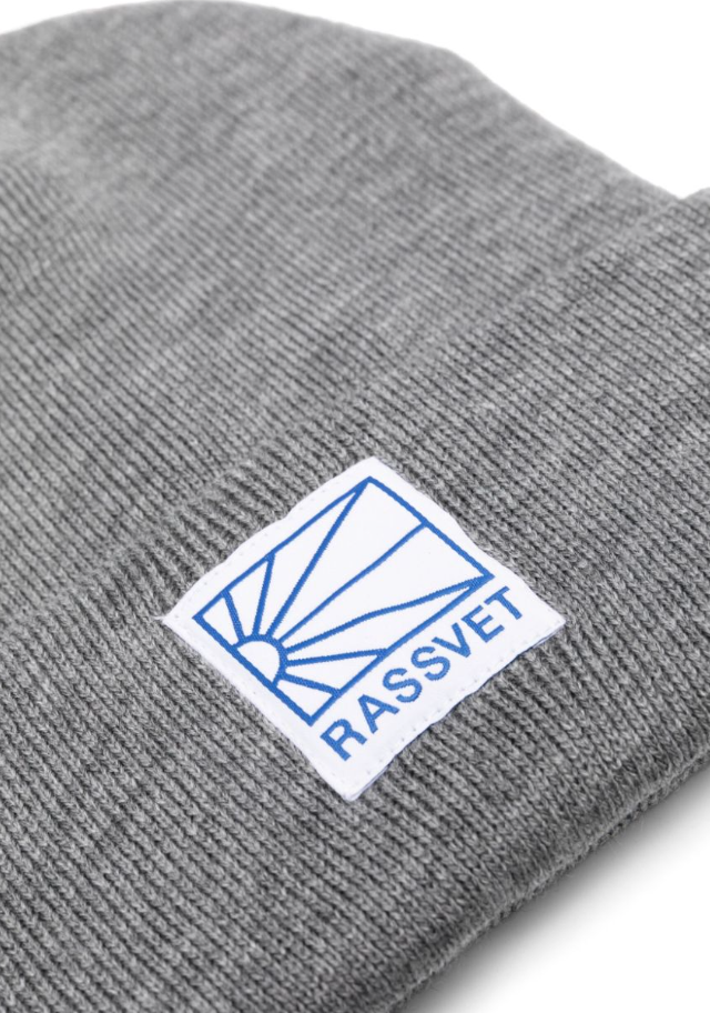 Rassvet Logo Tag Beanie Knit Grey Detail