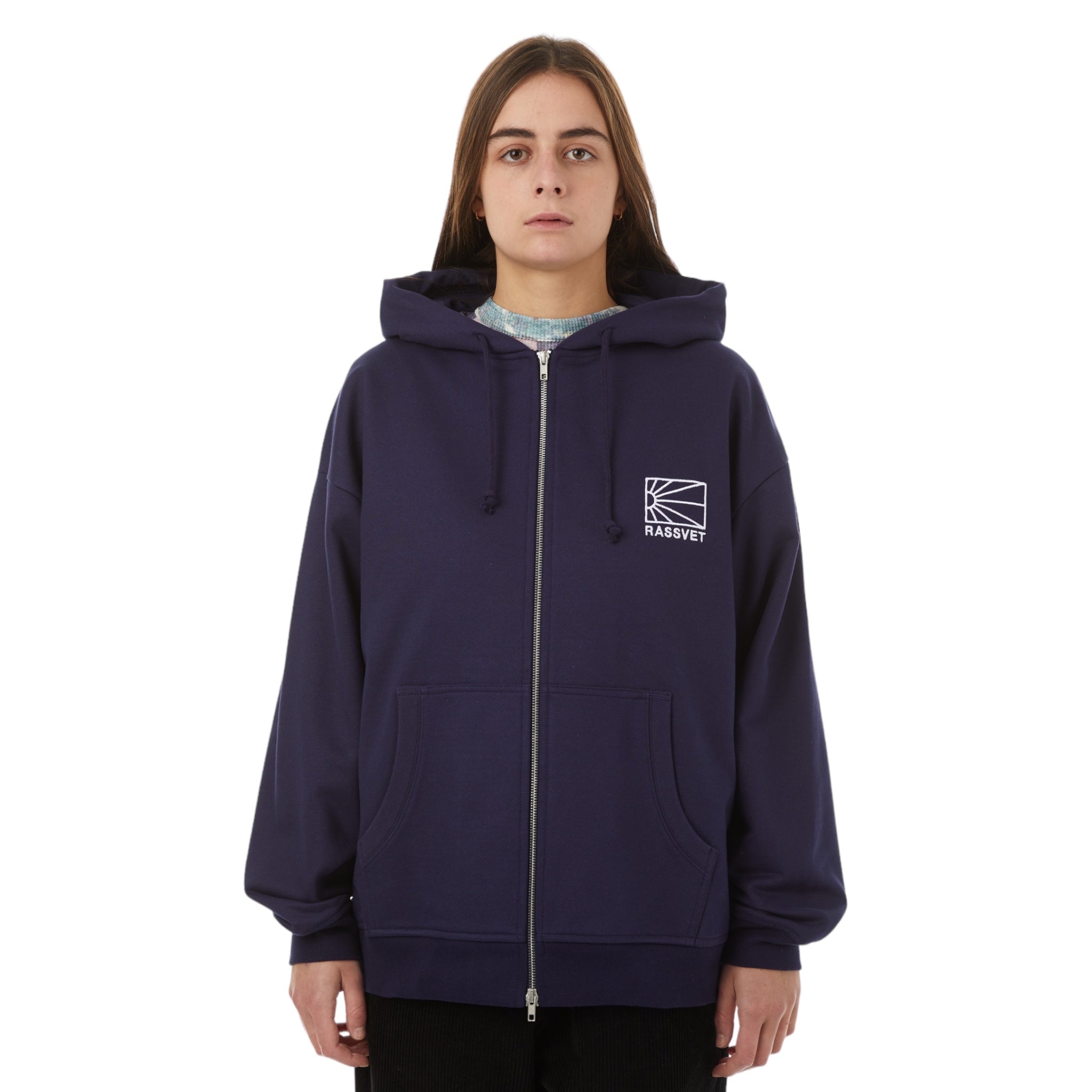 Rassvet Logo Zip Hoodie Navy 