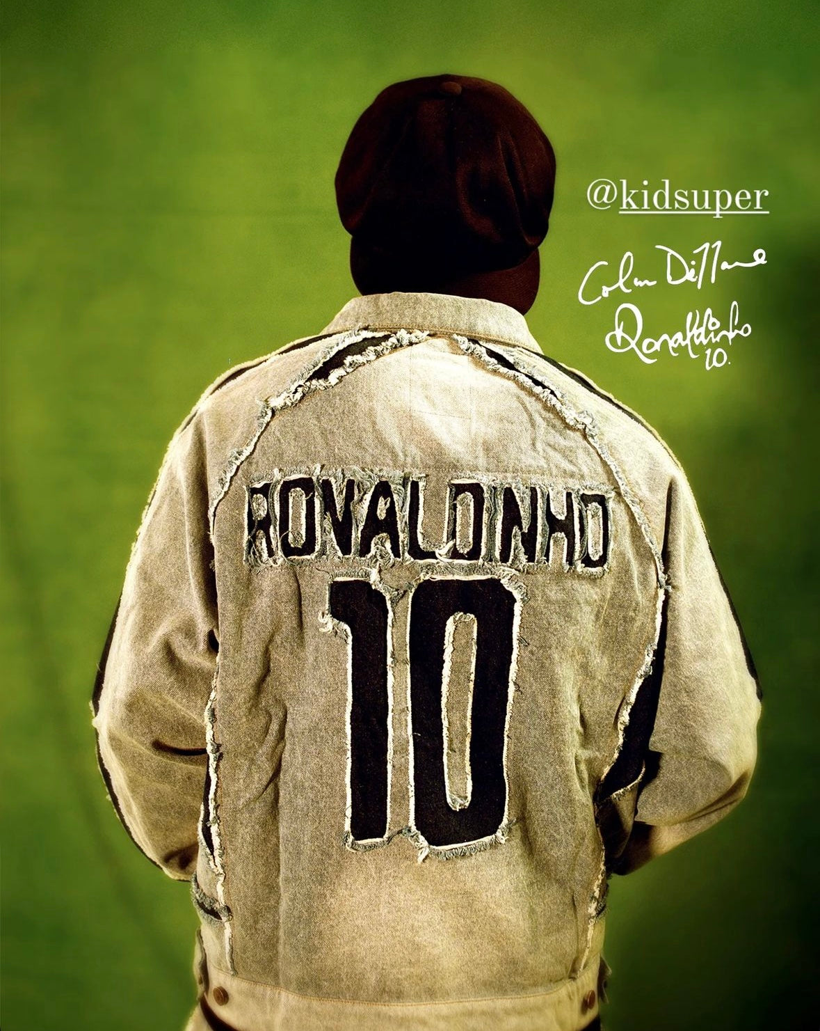 Ronaldinho x KidSuper Denim Jersey Jacket Blue - KidSuper