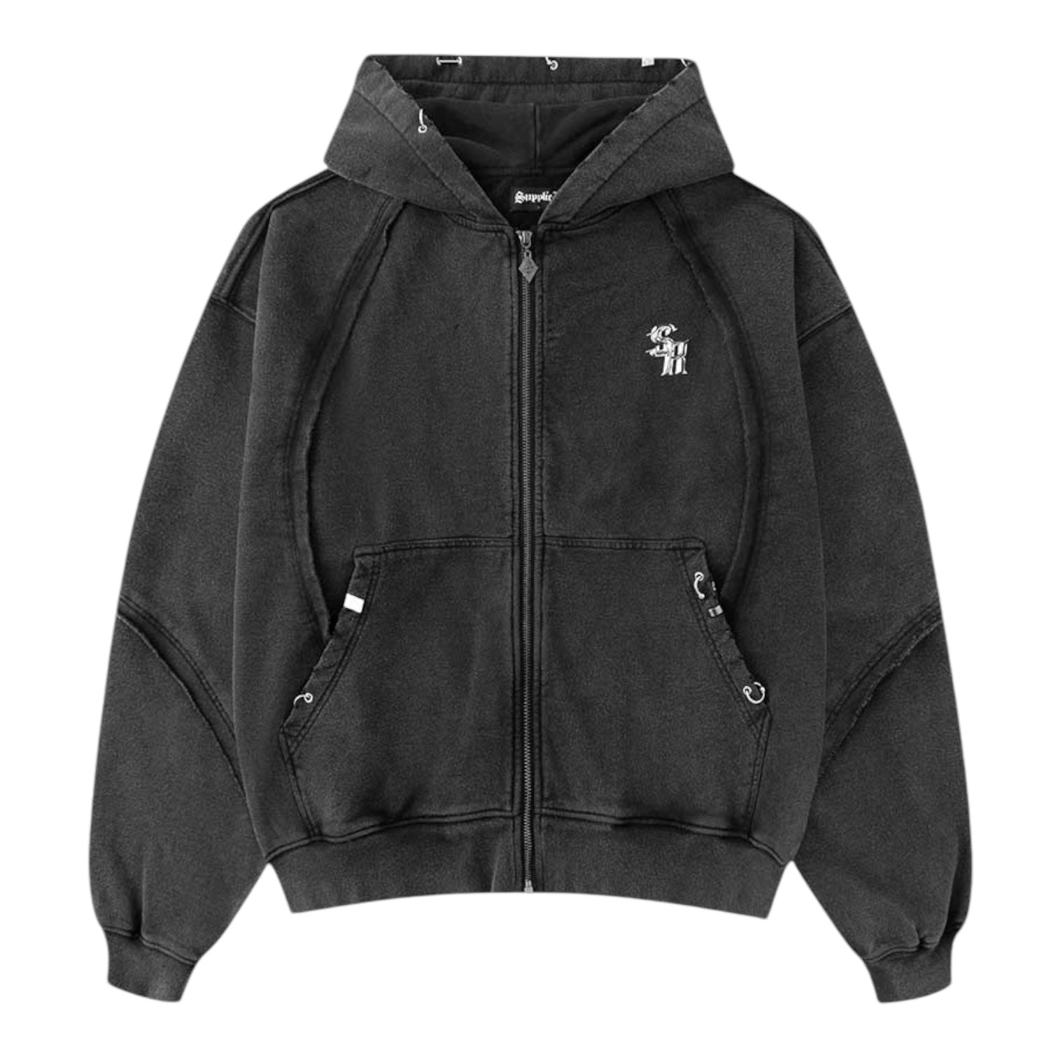 Supplier Tokyo Switching Pierced Zip Hoodie Front