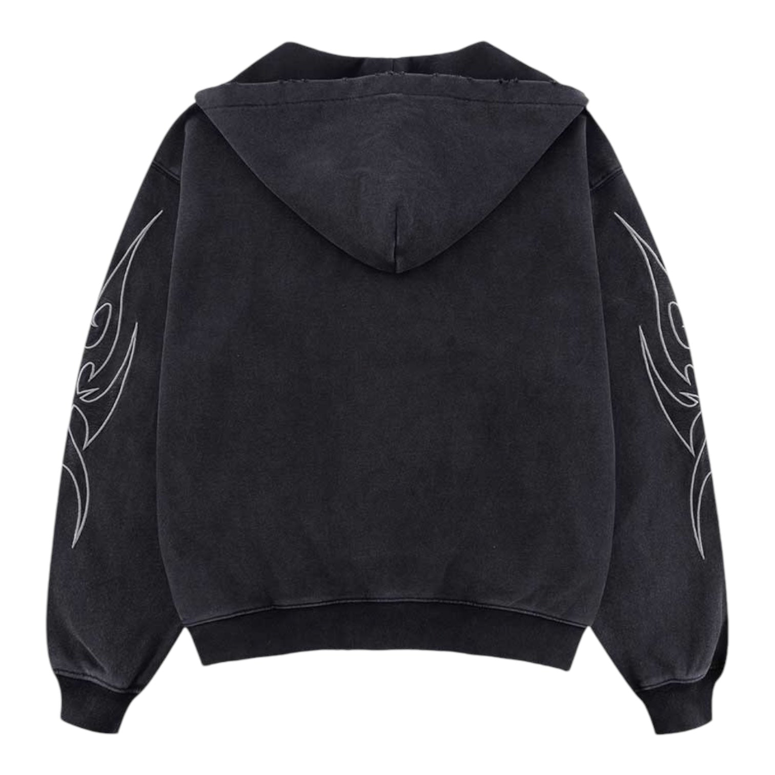 Supplier Tokyo Tribal Leather Patch Zip Hoodie Back