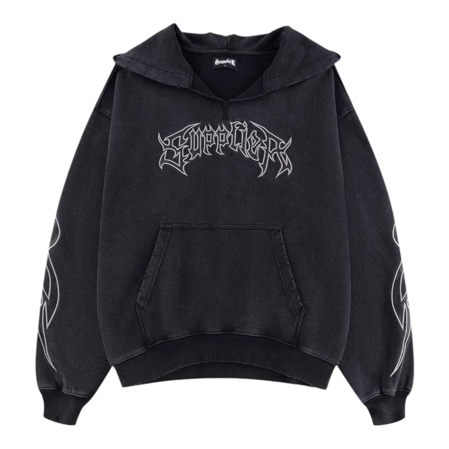 Supplier Tokyo Tribal Leather Patch Zip Hoodie Front