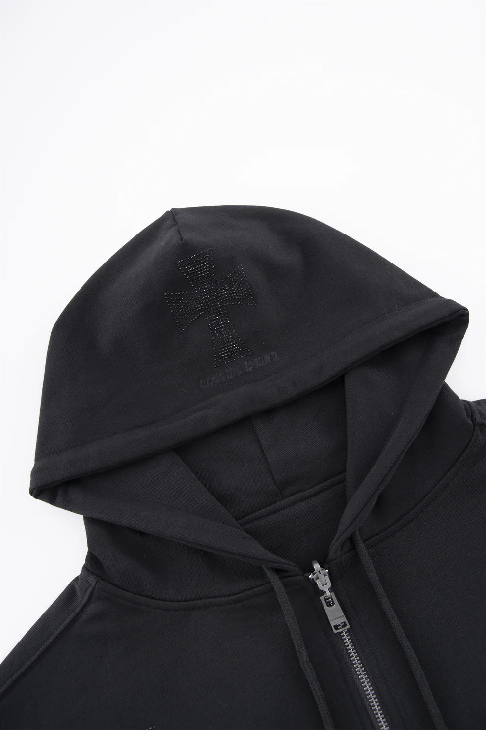 Unknown London Reversible Rhinestone Hoodie Black Detail