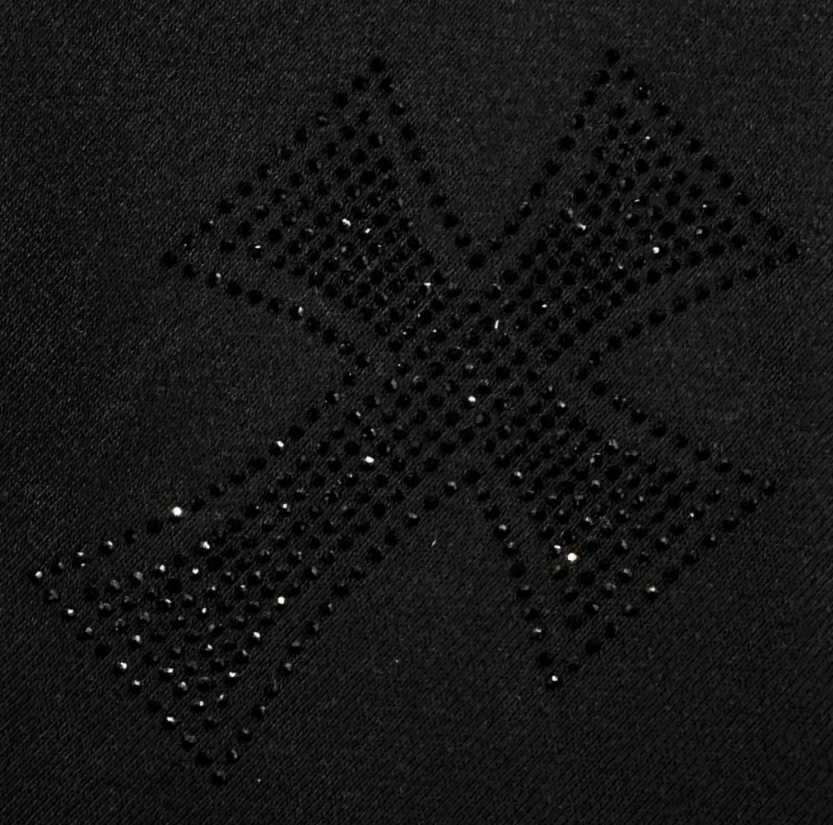 Unknown London Reversible Rhinestone Hoodie Black Detail 2
